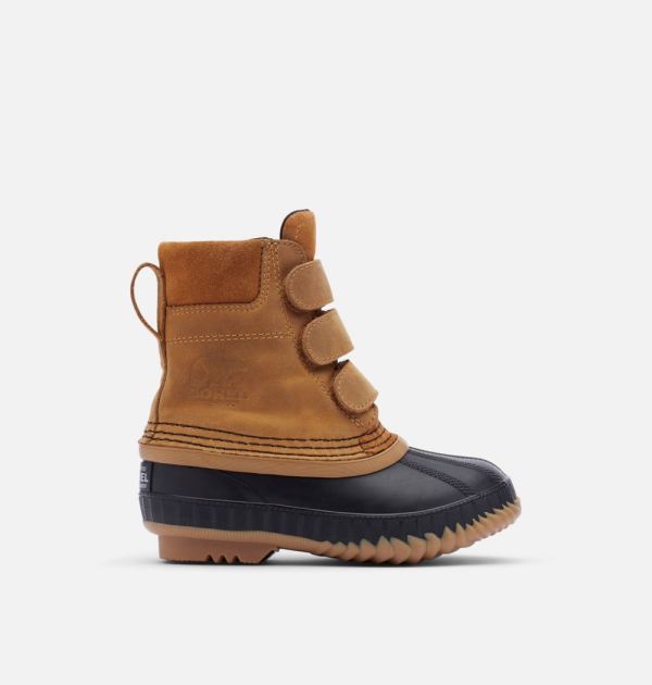 Sorel-Children's Cheyanne II Strap Duck Boot -Elk Black - Click Image to Close