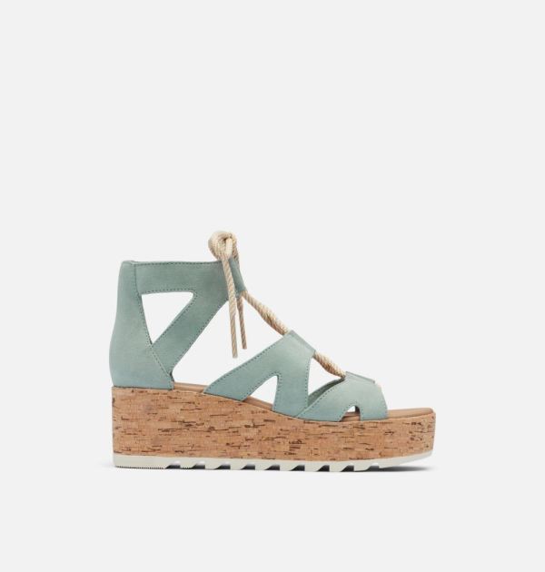 Sorel-Women's Cameron Flatform Lace Wedge Sandal-Crushed Blue Chalk