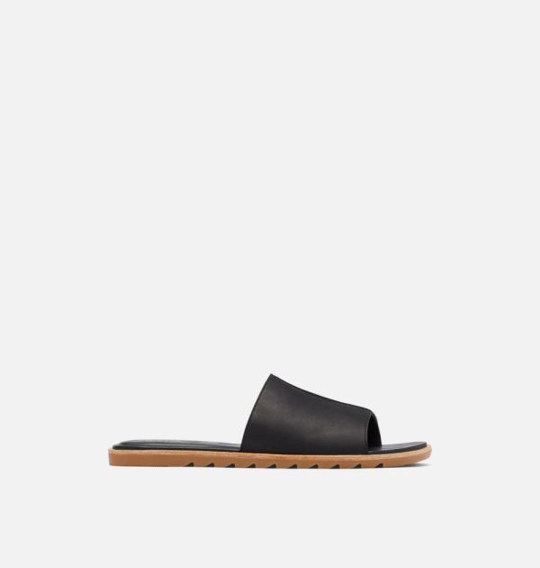 Sorel-Womens Ella II Block Slide-Black - Click Image to Close