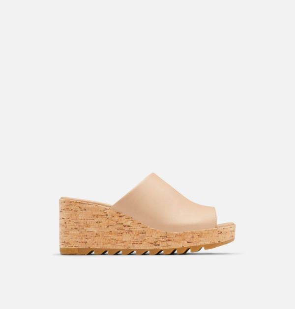 Sorel-Women's Cameron Wedge Mule Sandal-Honest Beige Sea Salt - Click Image to Close