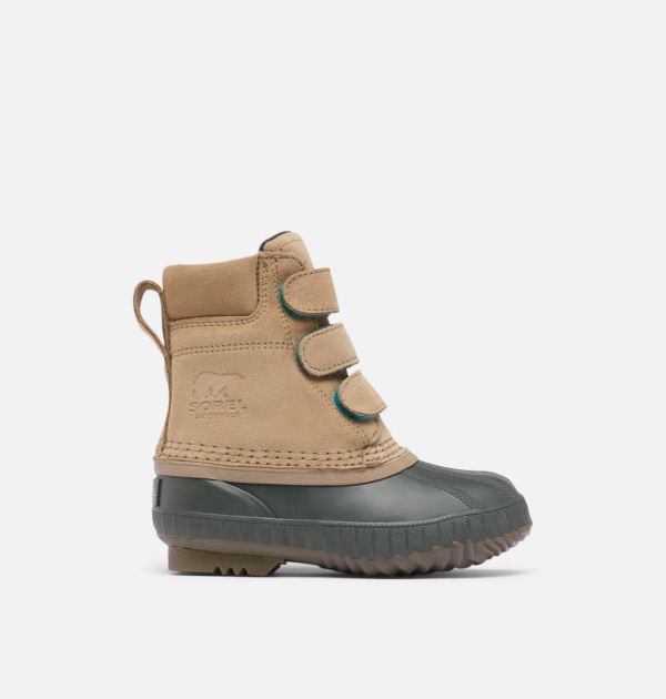 Sorel-Children's Cheyanne II Strap Duck Boot -Khaki II - Click Image to Close