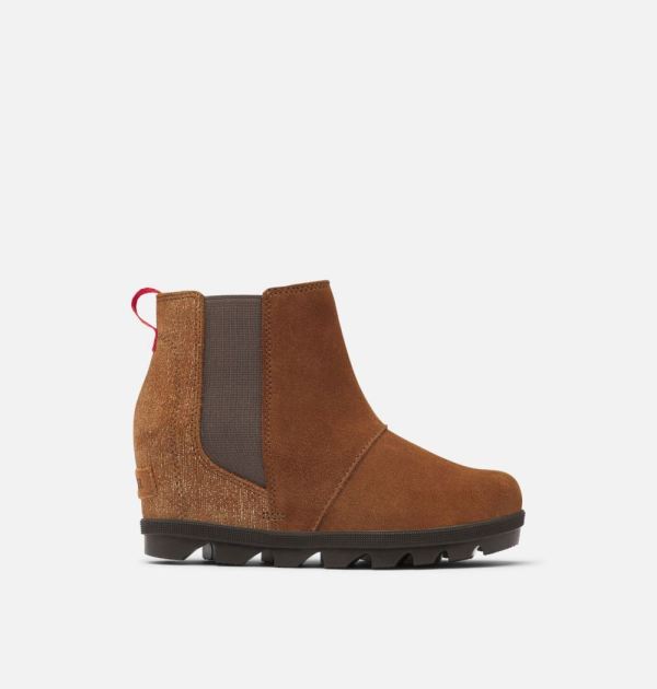 Sorel-Youth Joan Of Arctic Wedge II Chelsea Bootie-Velvet Tan