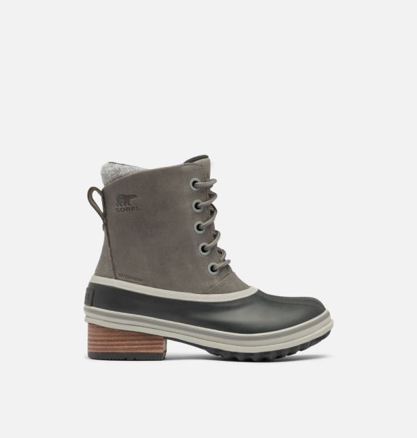 Sorel-Womens Slimpack III Lace Duck Boot-Quarry