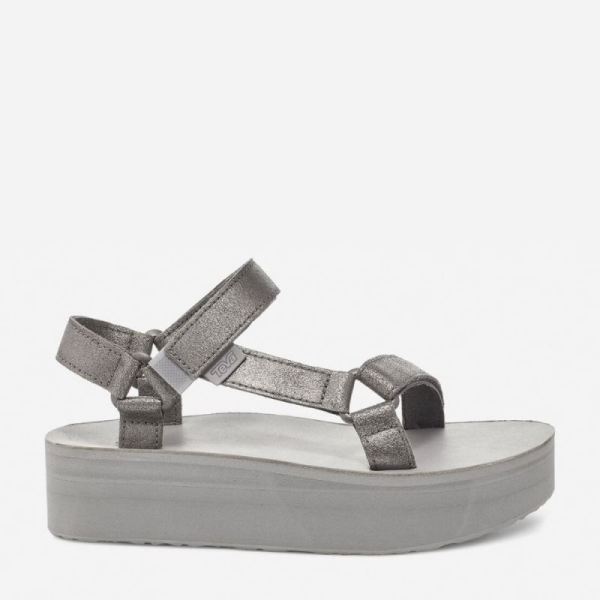 Teva - Women's Flatform Universal Leather - METALLIC PEWTER