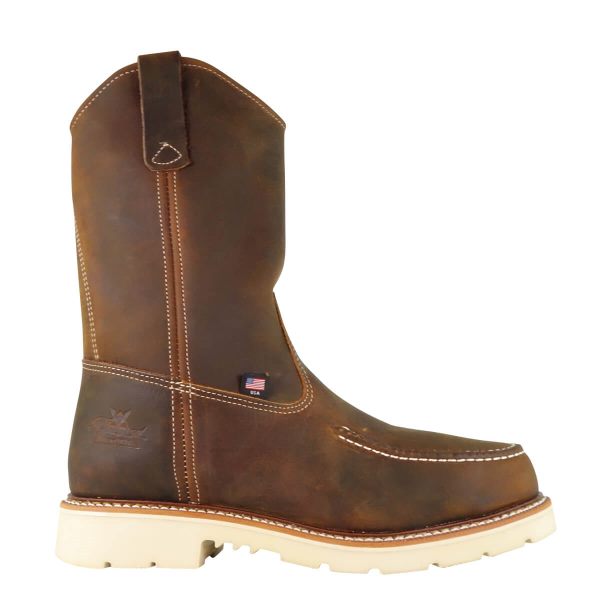 Thorogood Boots American Heritage - 11" Trail Crazyhorse Safety Toe - Moc Toe Pull-on Wellington - Click Image to Close