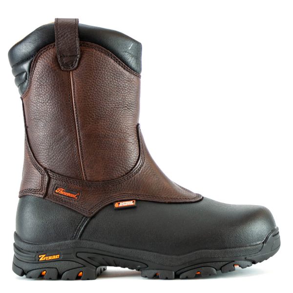 Thorogood Boots Crossover Series - Waterproof 8" Composite Safety Toe - Black Armor Coated - Pull-on Wellington - Click Image to Close