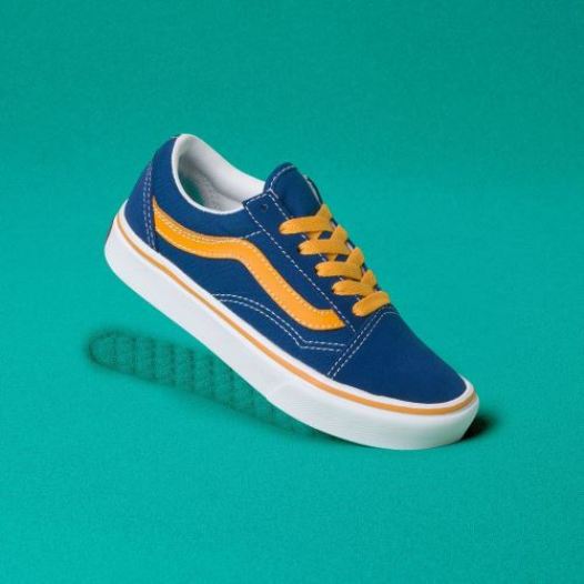 Vans Shoes | Pop ComfyCush Old Skool Kids (4-8 years) (Pop) True Blue/Cadmium Yellow