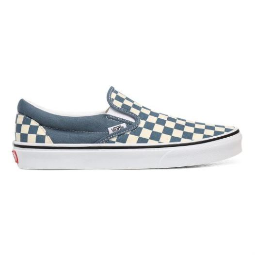 Vans Shoes | Checkerboard Classic Slip-On (Checkerboard) Blue Mirage/True White - Click Image to Close