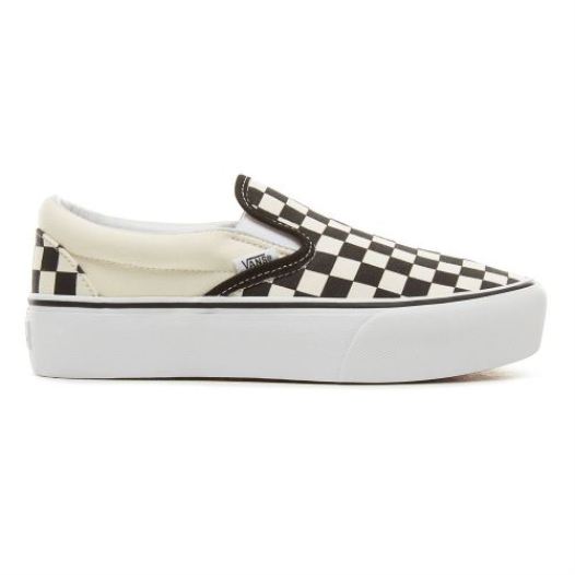 Vans Shoes | Checkerboard Classic Slip-On Platform Black & White Chckerboard-White - Click Image to Close