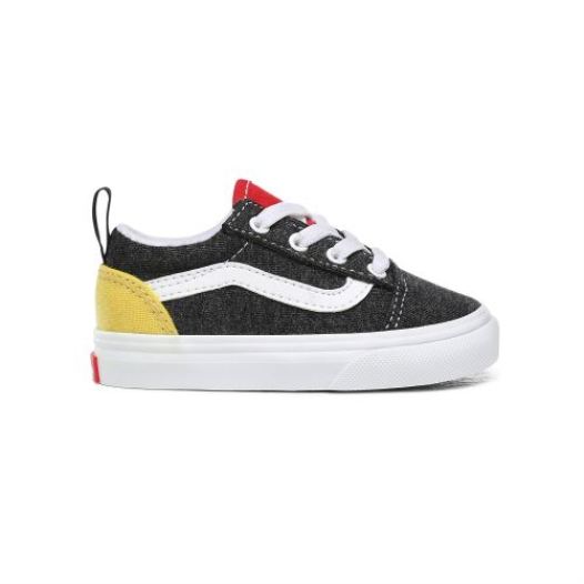 Vans Shoes | Coastal Elastic Lace Old Skool Toddler (1-4 years) (Vans Shoes | Coastal) Black/True White - Click Image to Close