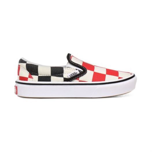 Vans Shoes | Big Checker ComfyCush Slip-On Youth (8-14 years) (Big Checker) Red/Black - Click Image to Close