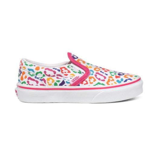 Vans Shoes | Rainbow Leopard Classic Slip-On Kids (4-8 years) (Rainbow Leopard) Fuchsia Purple/True White - Click Image to Close