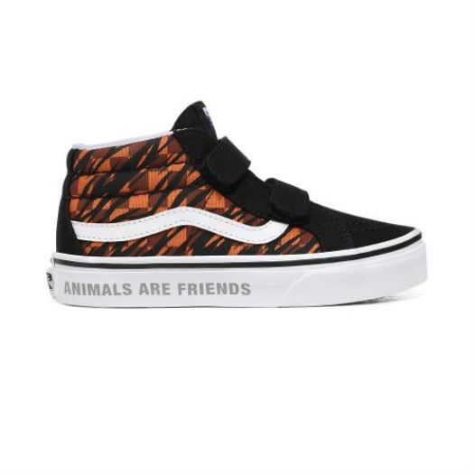 Vans Shoes | Animal Checkerboard Sk8-Mid Reissue V Kids (4-8 years) (Animal Checkerboard) Tiger/Black