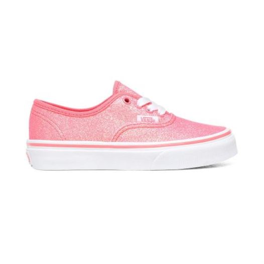 Vans Shoes | Neon Glitter Authentic Youth (8-14 years) (Neon Glitter) Pink/True White - Click Image to Close