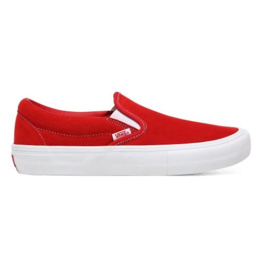 Vans Shoes | Suede Slip-On Pro (Suede) Red/White - Click Image to Close