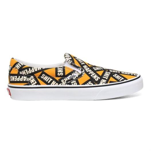 Vans Shoes | Shit Happens Classic Slip-On (Shit Happens) Cadmium Yellow/True White - Click Image to Close