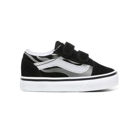 Vans Shoes | Suede Flame Old Skool V Toddler (1-4 years) (Suede Flame) Black/True White