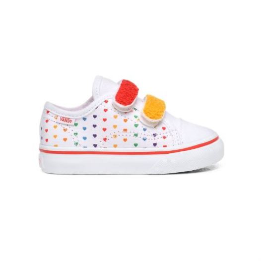 Vans Shoes | Chenille Style 23 V Toddler (1-4 years) (Chenille) Rainbow Heart/True White - Click Image to Close