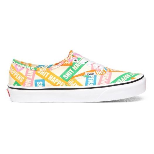 Vans Shoes | Shit Happens Authentic (Shit Happens) Multi/True White - Click Image to Close