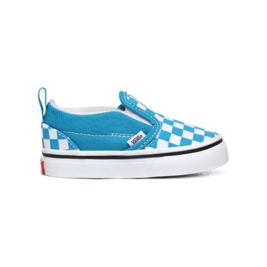 Vans Shoes | Checkerboard Slip-On V Toddler (1-4 years) (Checkerboard) Caribbean Sea/True White