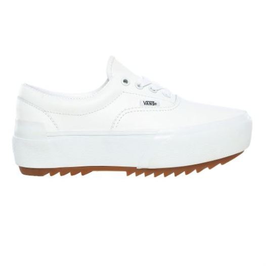 Vans Shoes | Leather Era Stacked (Leather) True White/True White - Click Image to Close