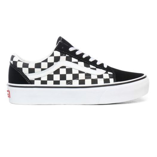 Vans Shoes | Checkerboard Old Skool Platform Black-True White - Click Image to Close