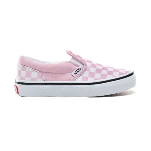 Vans Shoes | Checkerboard Classic Slip-On Kids (4-8 years) (Checkerboard) Lilac Snow/True White - Click Image to Close