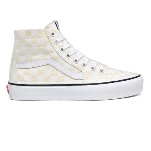 Vans Shoes | Checkerboard Sk8-Hi Tapered (Checkerboard) White/True White - Click Image to Close