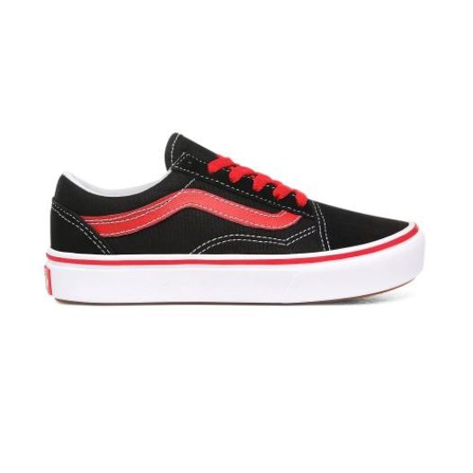 Vans Shoes | Pop ComfyCush Old Skool Kids (4-8 years) (Pop) Black/Red - Click Image to Close