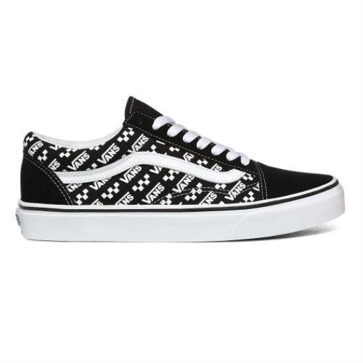 Vans Shoes | Logo Repeat Old Skool (Logo Repeat) Black/True White - Click Image to Close