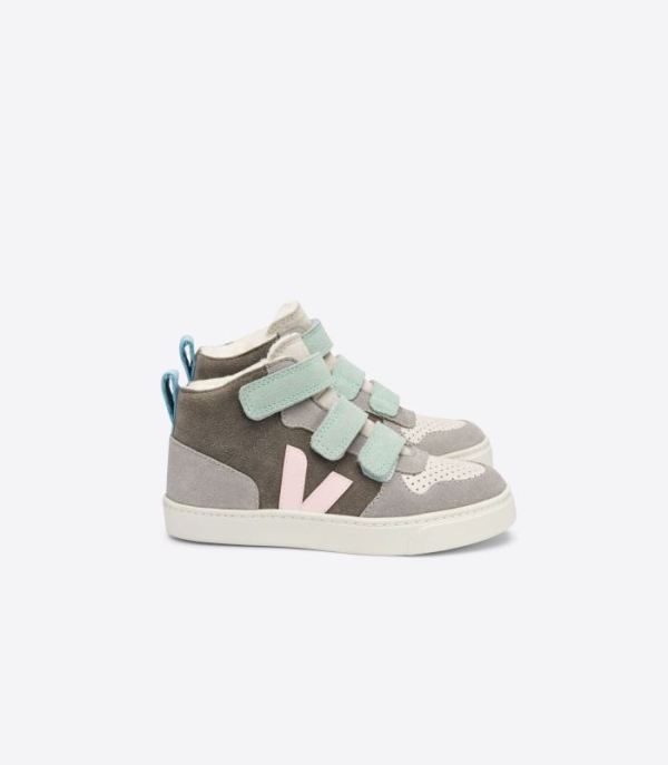 VEJA | KIDS V-10 MID FURED SUEDE MULTICO MOONROCK