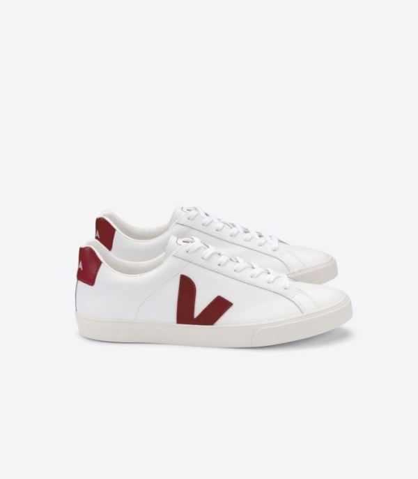 VEJA | MENS ESPLAR LEATHER WHITE MARSALA