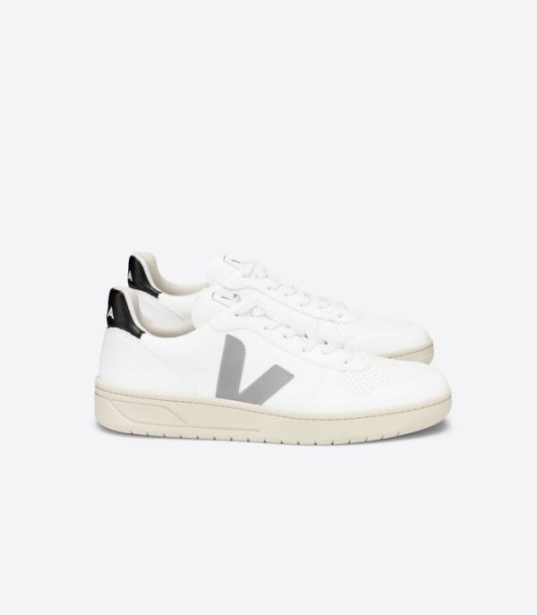 VEJA | WOMENS V-10 CWL WHITE OXFORD GREY BLACK