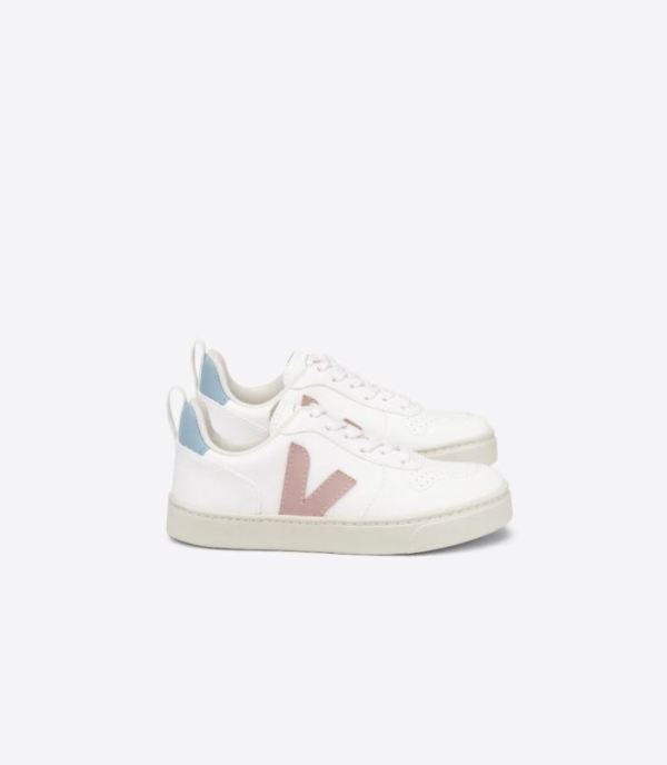 VEJA | KIDS V-10 LACES CWL WHITE BABE BLUE - Click Image to Close