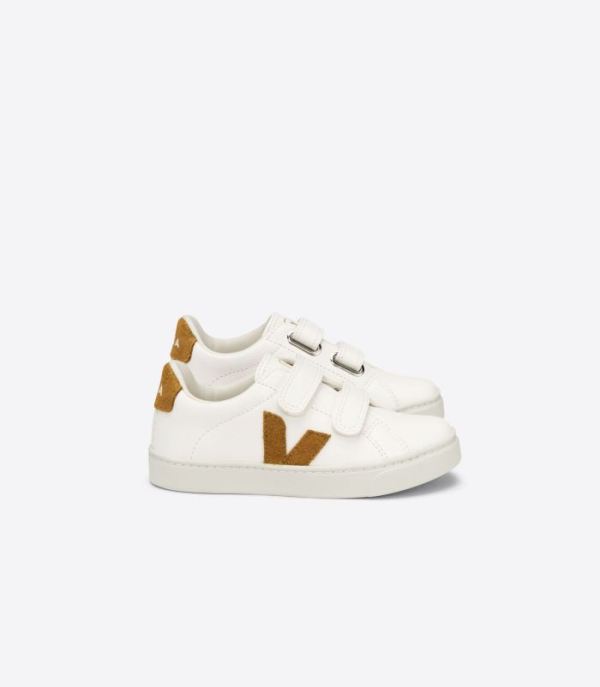 VEJA | KIDS ESPLAR CHROMEFREE LEATHER WHITE CAMEL - Click Image to Close