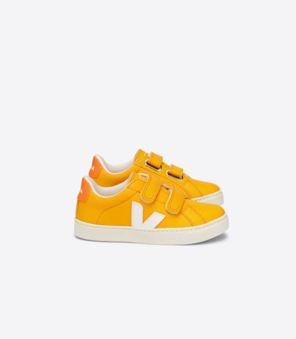 VEJA | KIDS ESPLAR CHROMEFREE LEATHER OURO WHITE