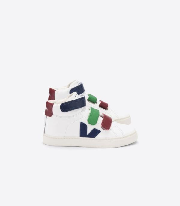 VEJA | KIDS VSTORE ESPLAR MID LEATHER EXTRA-WHITE MULTICO COBALT