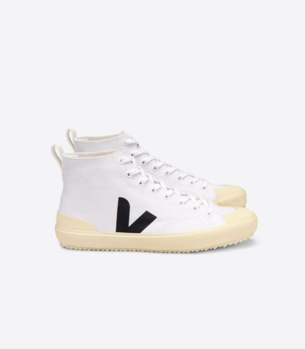 VEJA | WOMENS NOVA HT CANVAS WHITE BLACK BUTTER SOLE - Click Image to Close