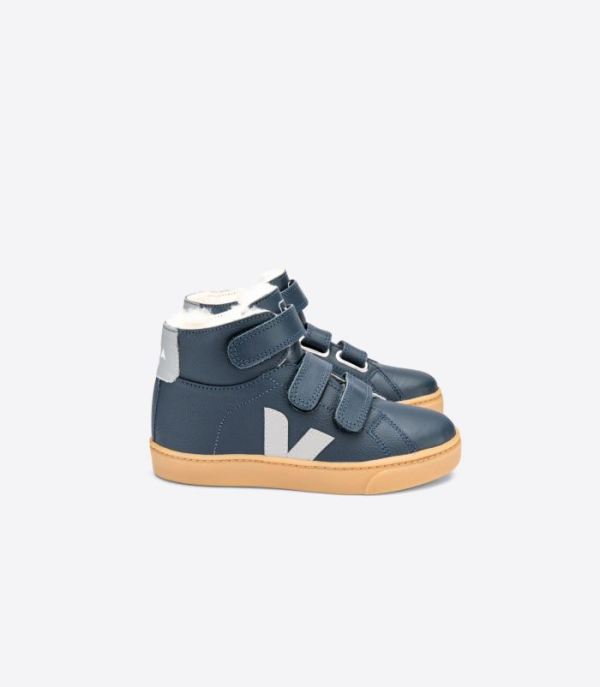 VEJA | KIDS ESPLAR MID FURED LEATHER NAUTICO OXFORD GREY