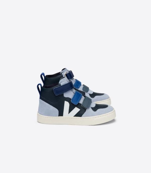 VEJA | KIDS V-10 MID CHROMEFREE LEATHER MULTICO-NAUTICO MENTHOL