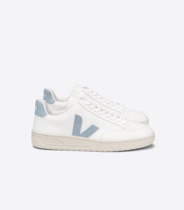 VEJA | WOMENS V-12 LEATHER WHITE STEEL - Click Image to Close