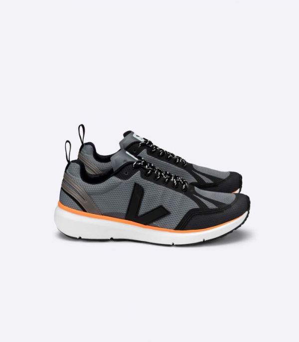 VEJA | MENS CONDOR 2 ALVEOMESH CONCRETE BLACK NEON-ORANGE