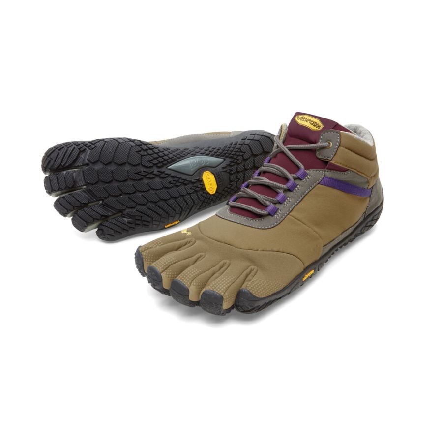 Vibram Boots Trek Ascent Insulated Khaki / Grape - Click Image to Close