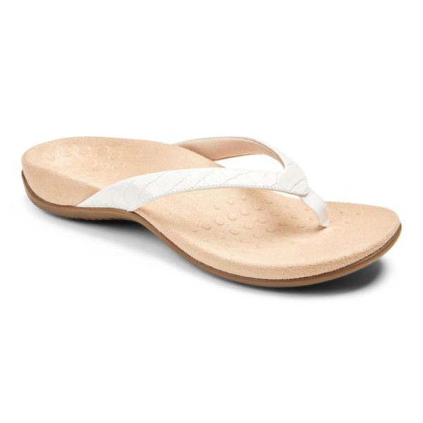 Vionic - Women's Dillon Toe Post Sandal - White Croc