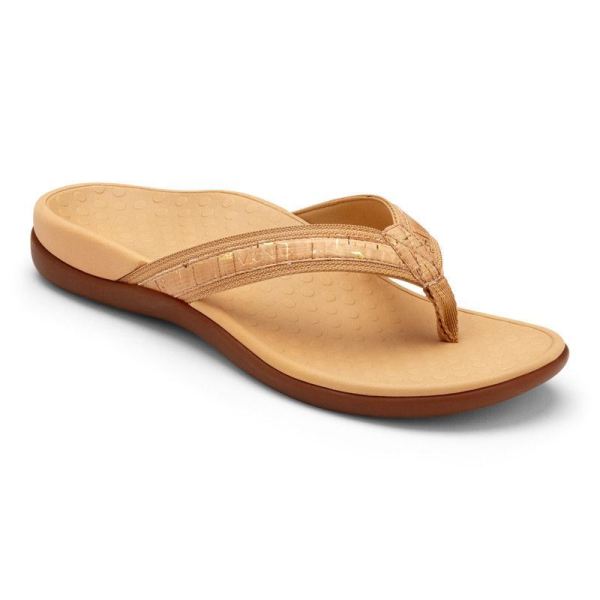 Vionic - Women's Tide II Toe Post Sandal - Gold Cork