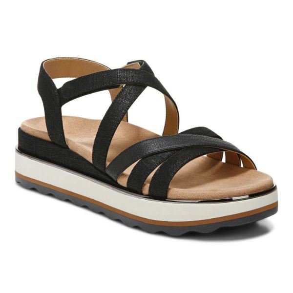 Vionic - Women's Kellyn Flatform Sandal - Black - Click Image to Close