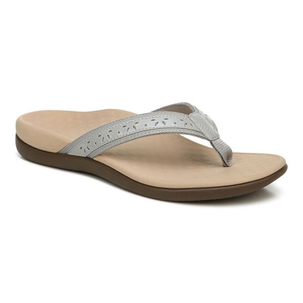 Vionic - Women's Casandra Toe Post Sandal - Light Grey