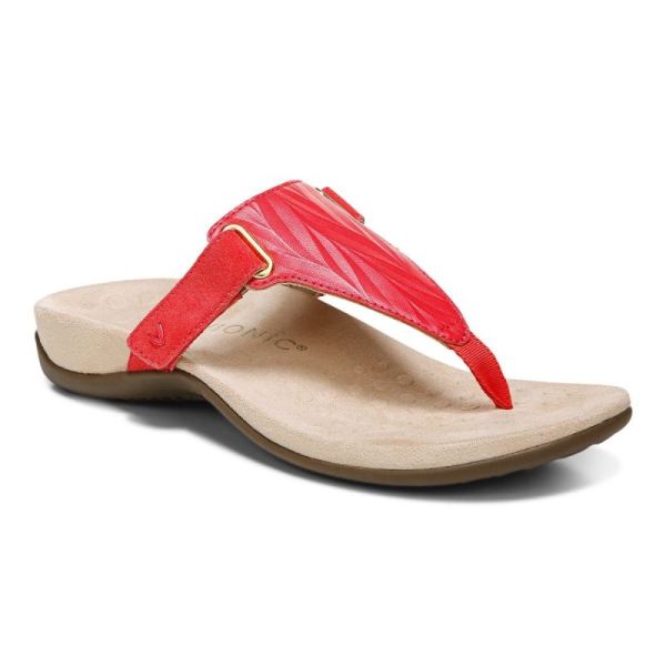 Vionic - Women's Wanda T-Strap Sandal - Poppy - Click Image to Close