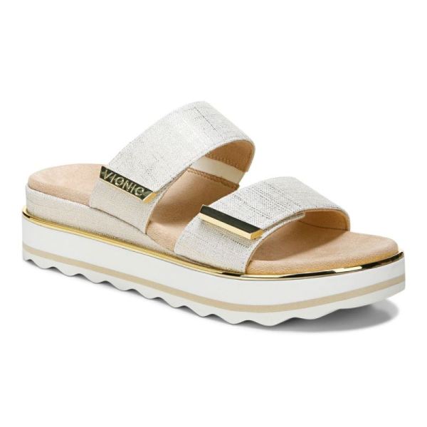 Vionic - Women's Brandie Flatform Sandal - Marshmallow Linen - Click Image to Close