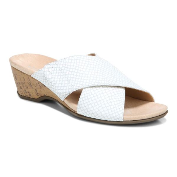 Vionic - Women's Leticia Wedge Sandal - White - Click Image to Close